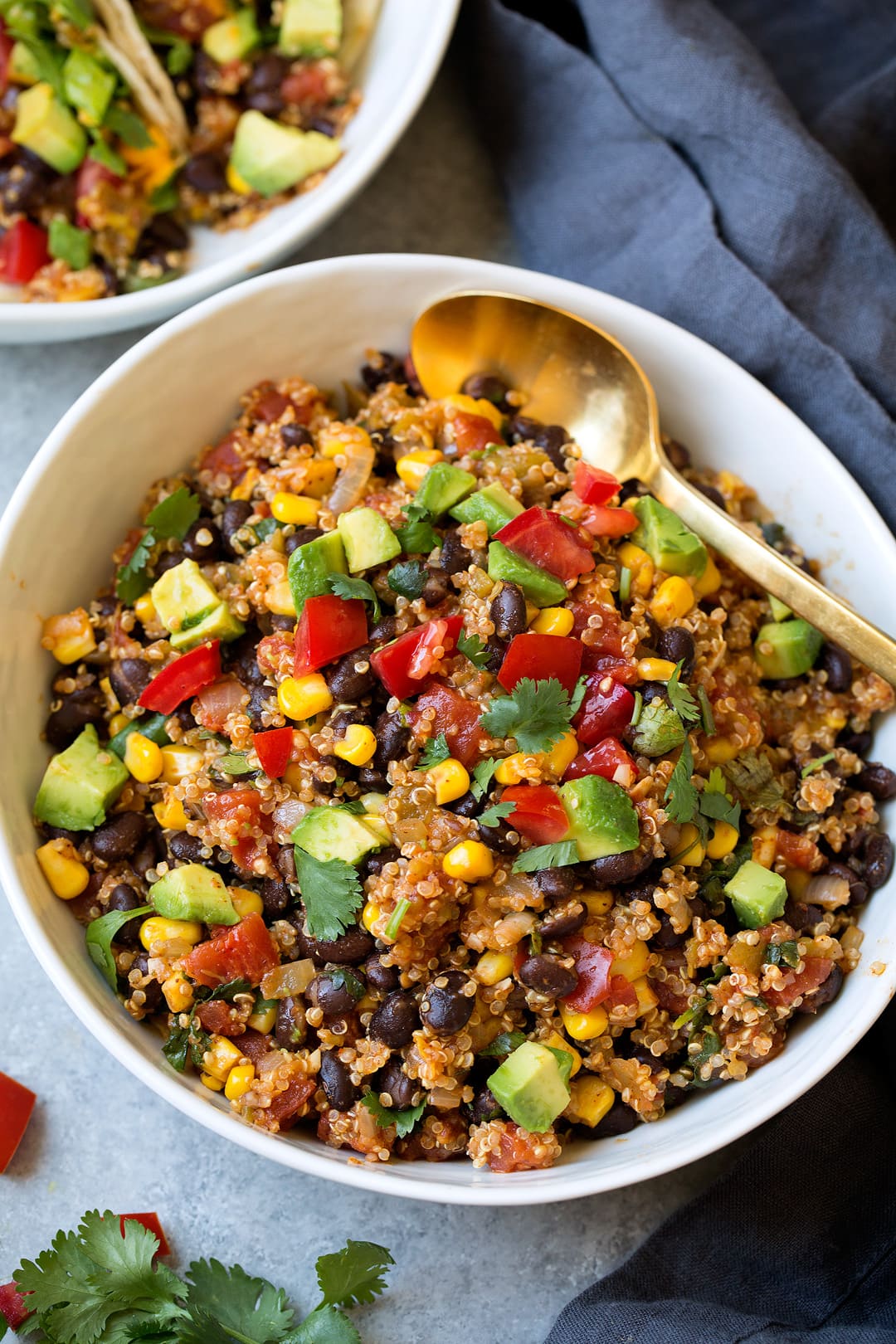 Tacos filling mixture in a bowl.