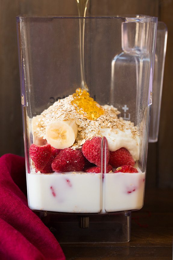 Strawberry Banana Oat Smoothie | Cooking Classy